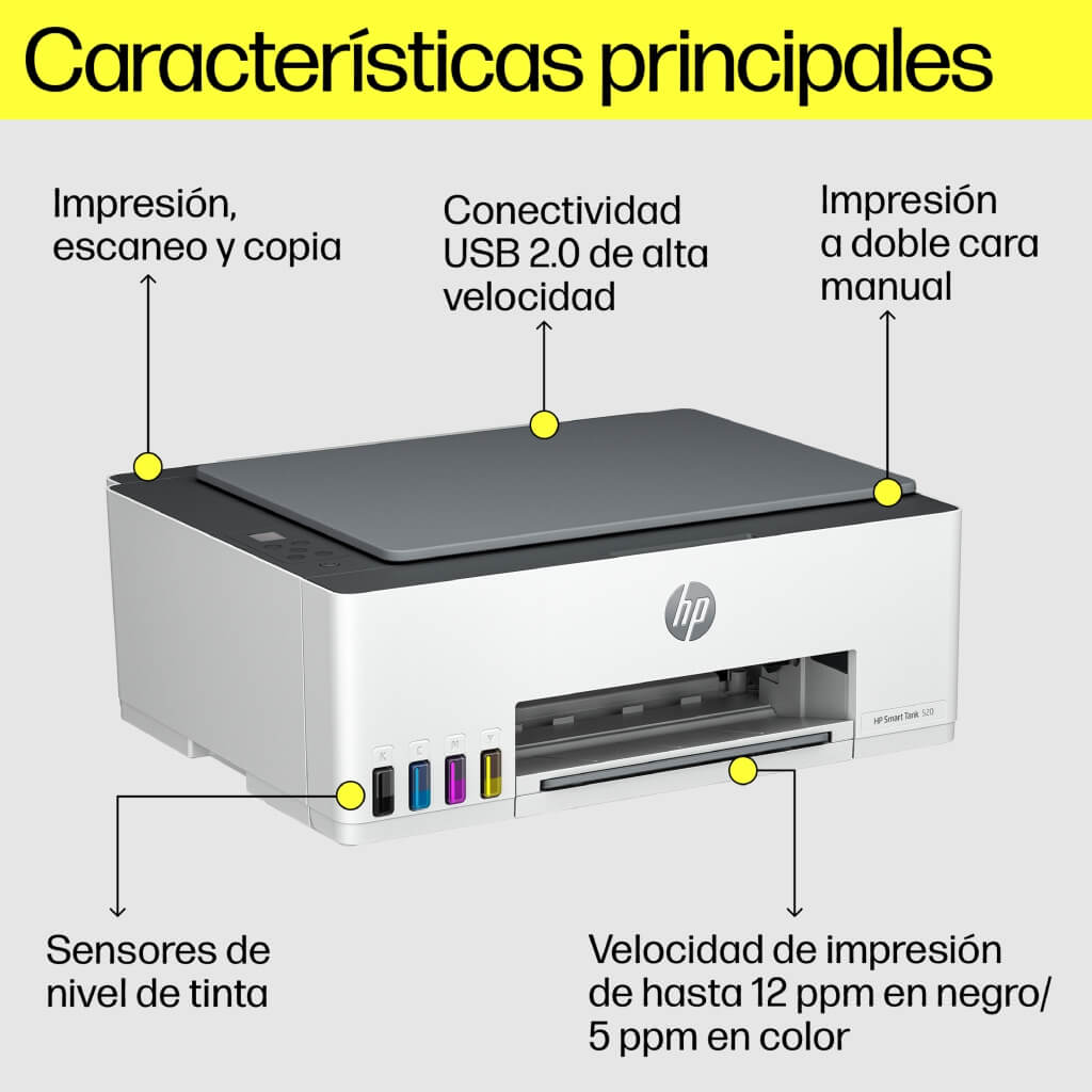 Impresora Multifuncional Smart Tank 520, 1F3W2A