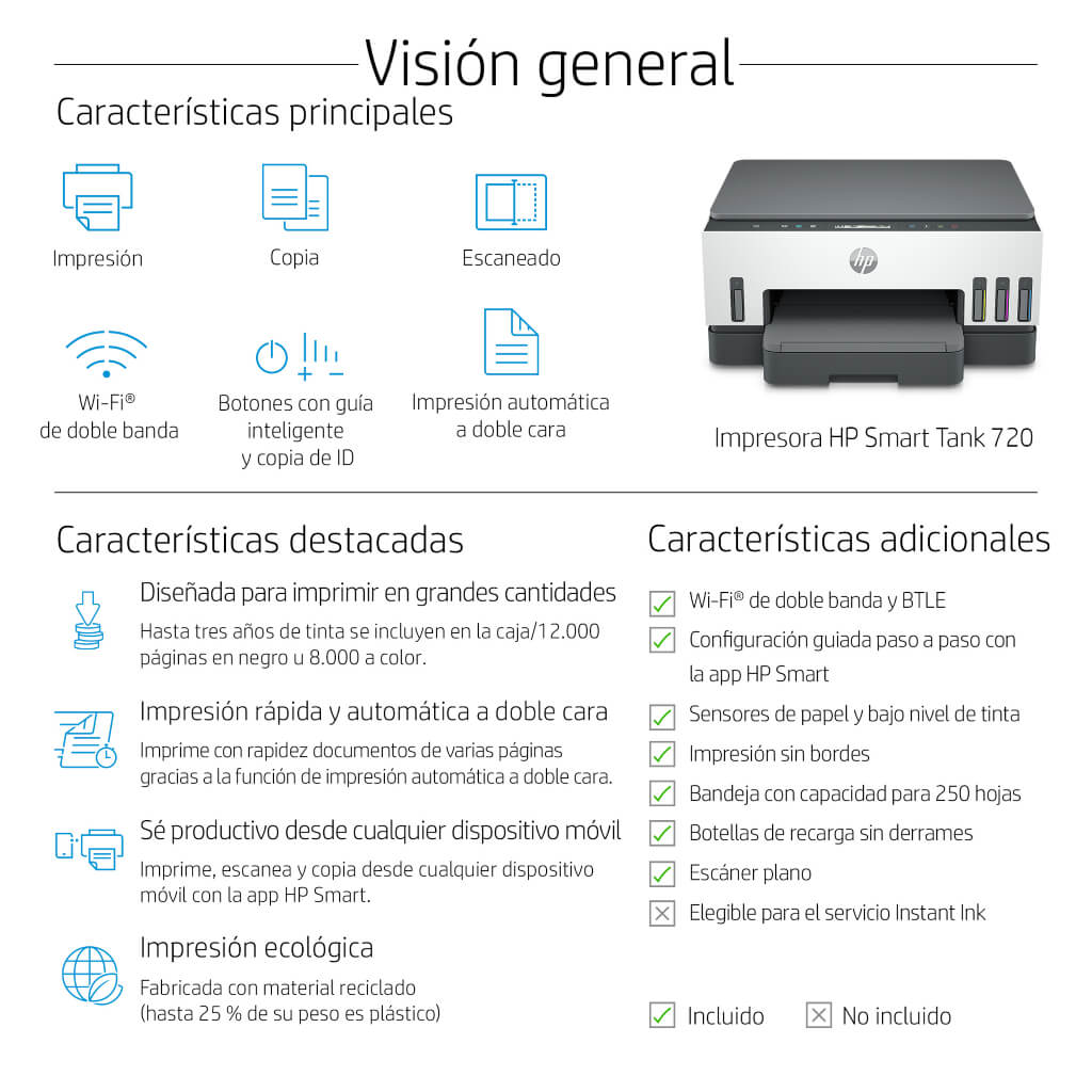 Impresora Multifuncional Smart Tank 720 6UU46A