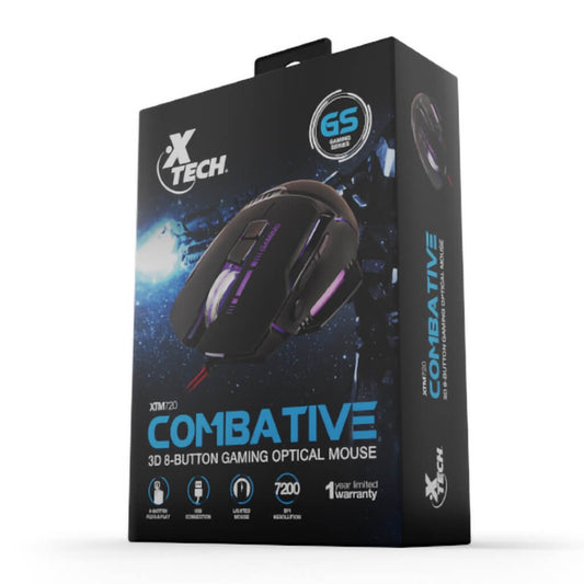 Mouse Alámbrico Gaming Óptico 3D, XTM-720