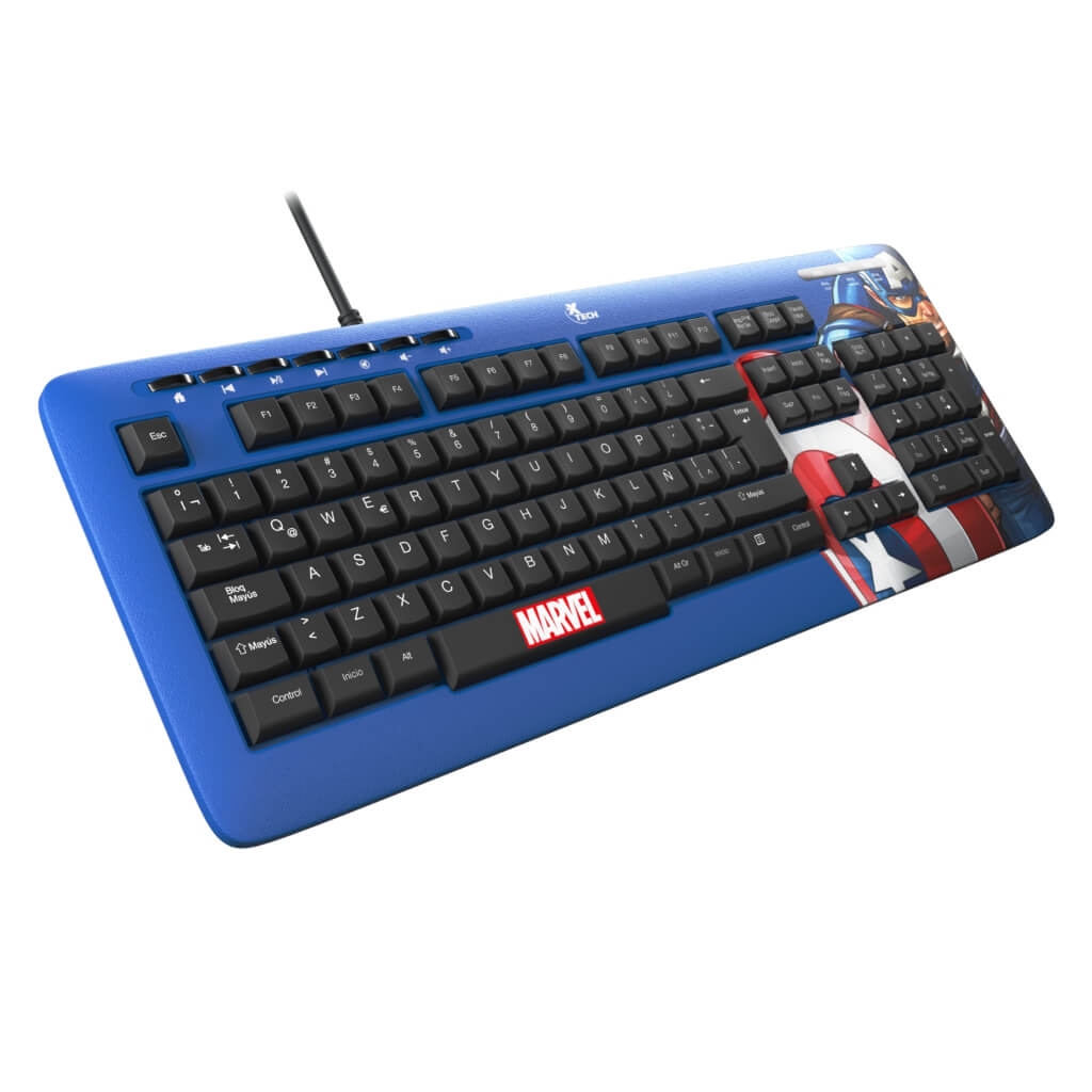 Teclado Alámbrico en Español Marvel Captain America