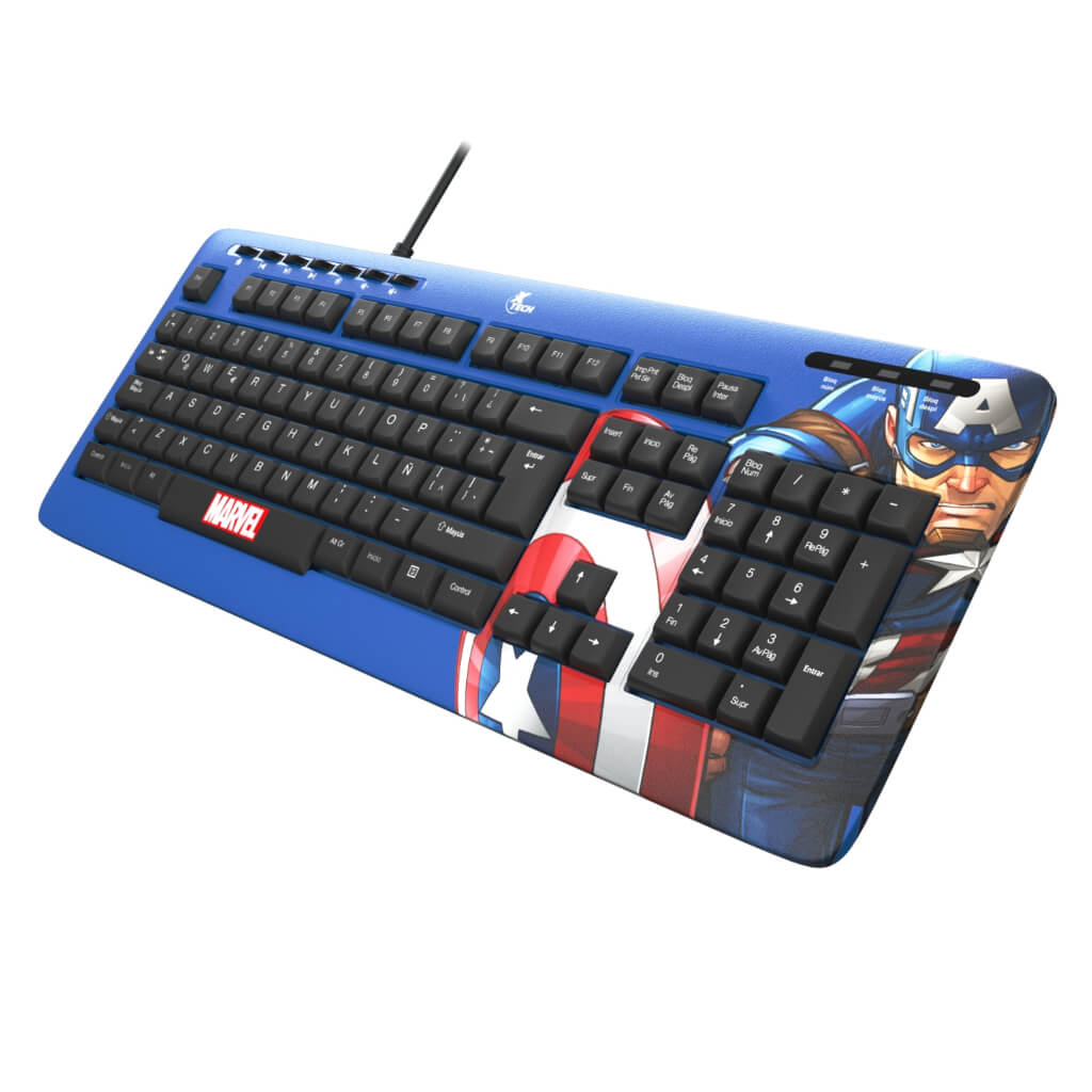 Teclado Alámbrico en Español Marvel Captain America