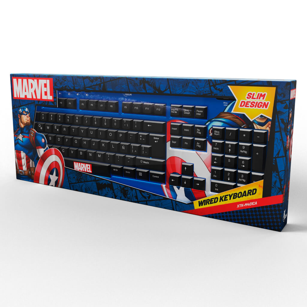 Teclado Alámbrico en Español Marvel Captain America