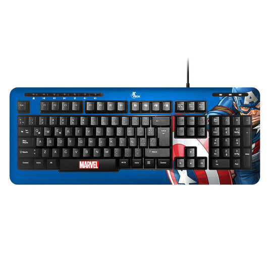 Teclado Alámbrico en Español Marvel Captain America