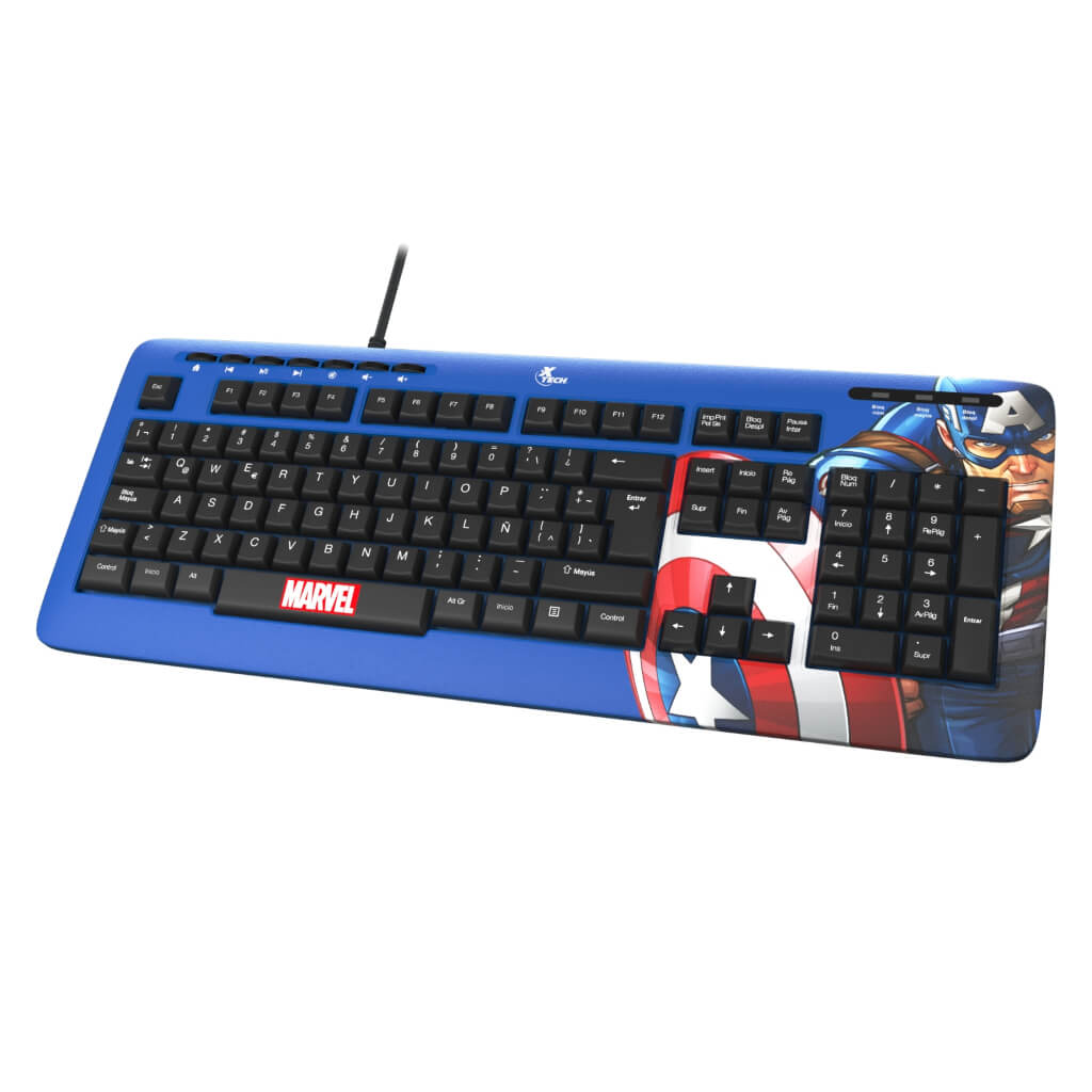 Teclado Alámbrico en Español Marvel Captain America