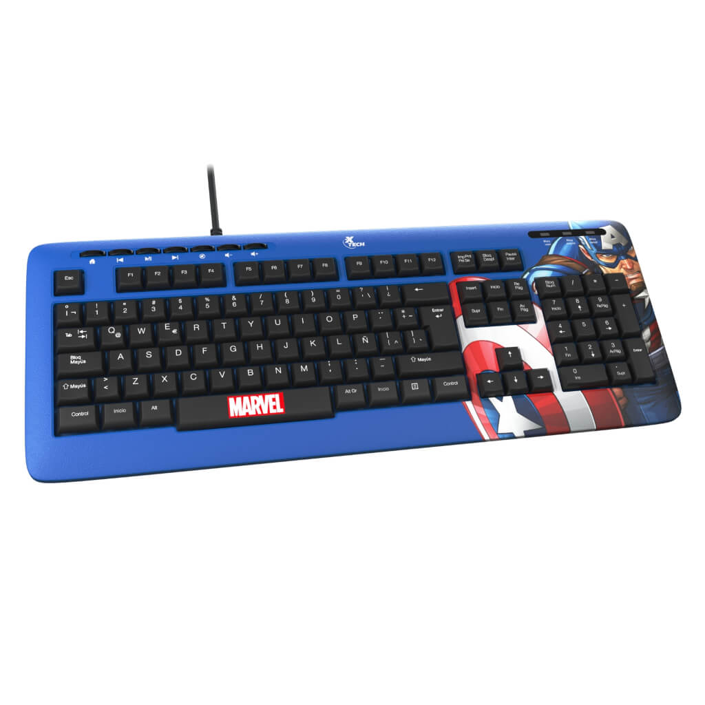 Teclado Alámbrico en Español Marvel Captain America