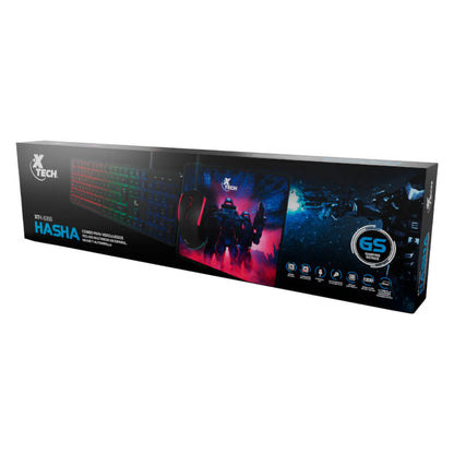 Set Teclado Mouse Alámbrico y Mouse Pad Gaming Hasha XTK-535S, 3 Piezas