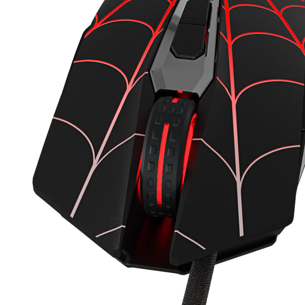 Mouse Alámbrico Gaming Óptico USB Marvel Spider-Man