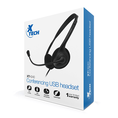 Audífonos Alámbricos de Diadema para Videoconferencias (XTH-240)