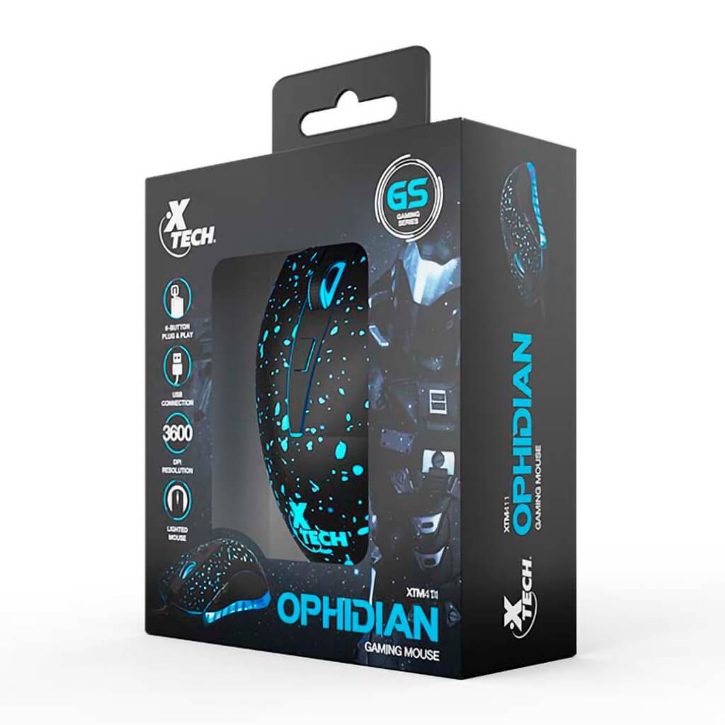 Mouse Alámbrico Gaming 6 Botones Ophidian (XTM-411)