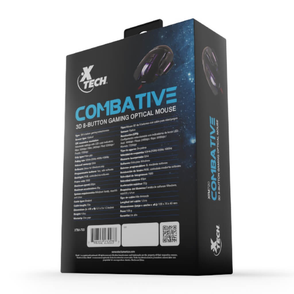 Mouse Alámbrico Gaming Óptico 3D, XTM-720
