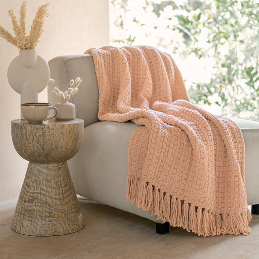 COBERTOR EVEREST CHENILLE ROSE