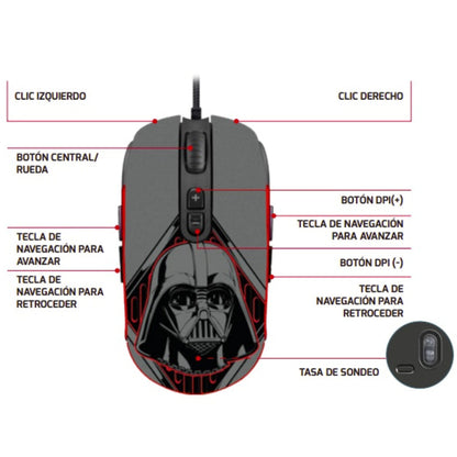 Mouse Alámbrico Gaming Dark Side Gladius 12400T (PMO-S203DS)