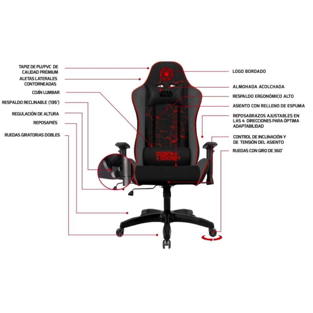 Silla de Escritorio para Gaming Dark Side Thronos 200S (PCH-S203DS)