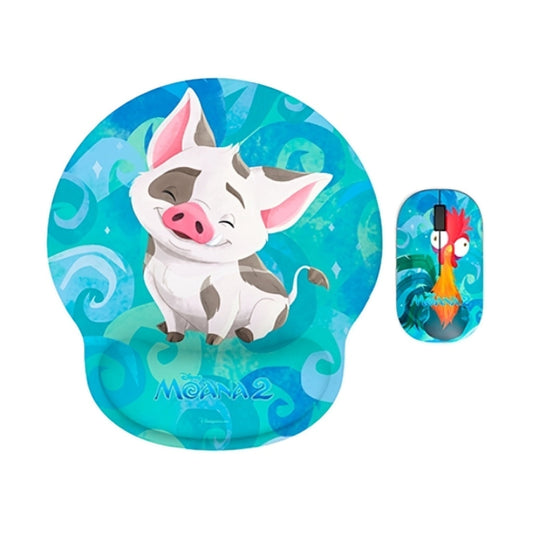 Mouse Inalámbrico + Mouse Pad Disney Edición Moana, Moana and Sister