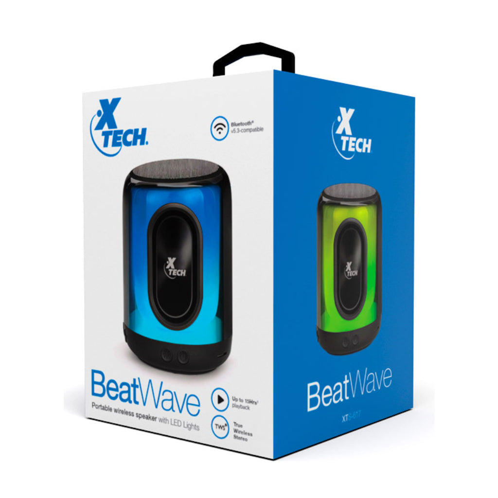 Parlante Inalámbrico Portátil BeatWave con Luces Led, XTS-617