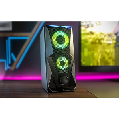 Parlantes Estéreo Multimedia con Luces LED FireShot, XTS-131