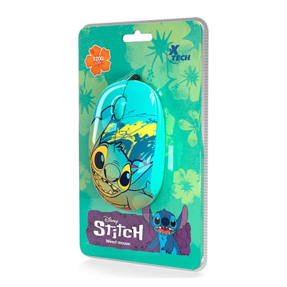 Mouse Alámbrico Disney Edición Stitch, XTM-D406ST-BL