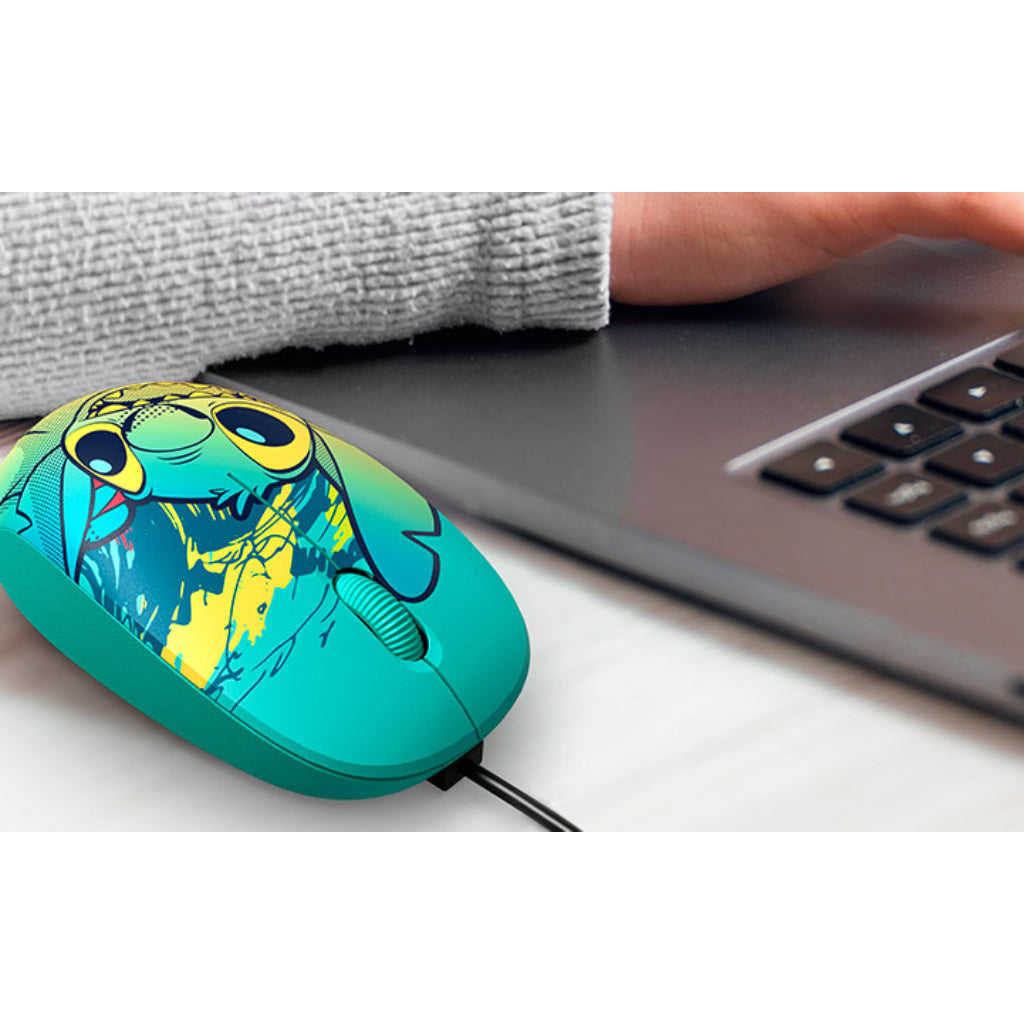 Mouse Alámbrico Disney Edición Stitch, XTM-D406ST-BL